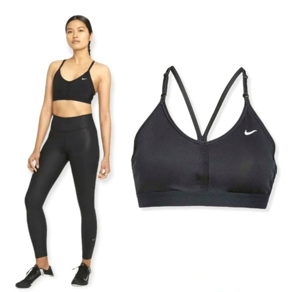 Nike Dri-FIT XXL Light Support Low Impact Padded Yoga Studio Black Sports Bra